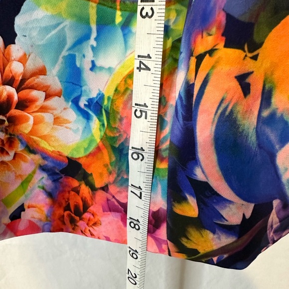 Bardot Sleeveless Crop Zip-Back Tank Blouse, Bright Floral | Sz SM - Picture 5 of 6